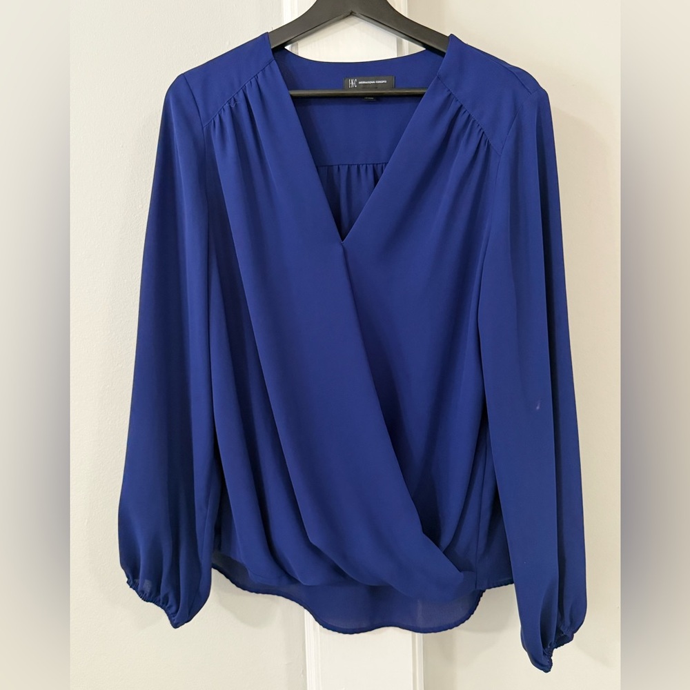 INC International Concepts Royal Blue Blouse